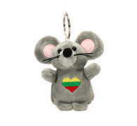 Pakabukas raktams peliukas su Lietuvos trispalvės širdele Pakabukas raktams peliukas su Lietuvos trispalvės širdele